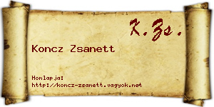 Koncz Zsanett névjegykártya